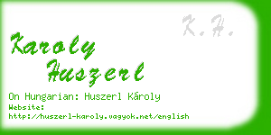 karoly huszerl business card